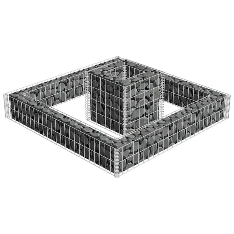 Gabiono vazonas, cinkuota viela, 120x120x20cm