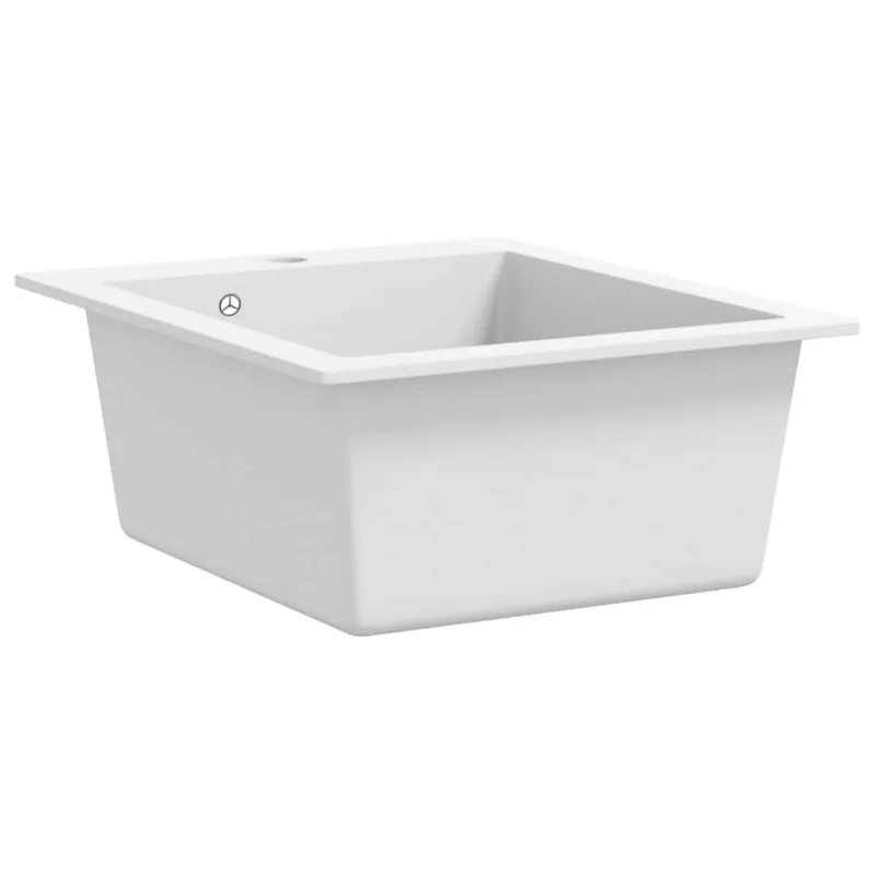 Įleidžiama virtuvės plautuvė, granitas, baltas sp.