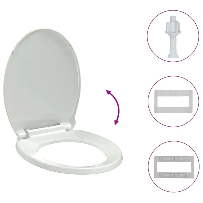 Klozeto sėdynė su Soft Close mechanizmu, ovalo formos