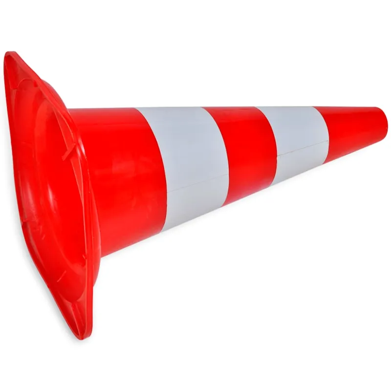 10 Įspėjamųjų Kūgių, Atspindintys Šviesą, Raudona/Balta, 50 cm