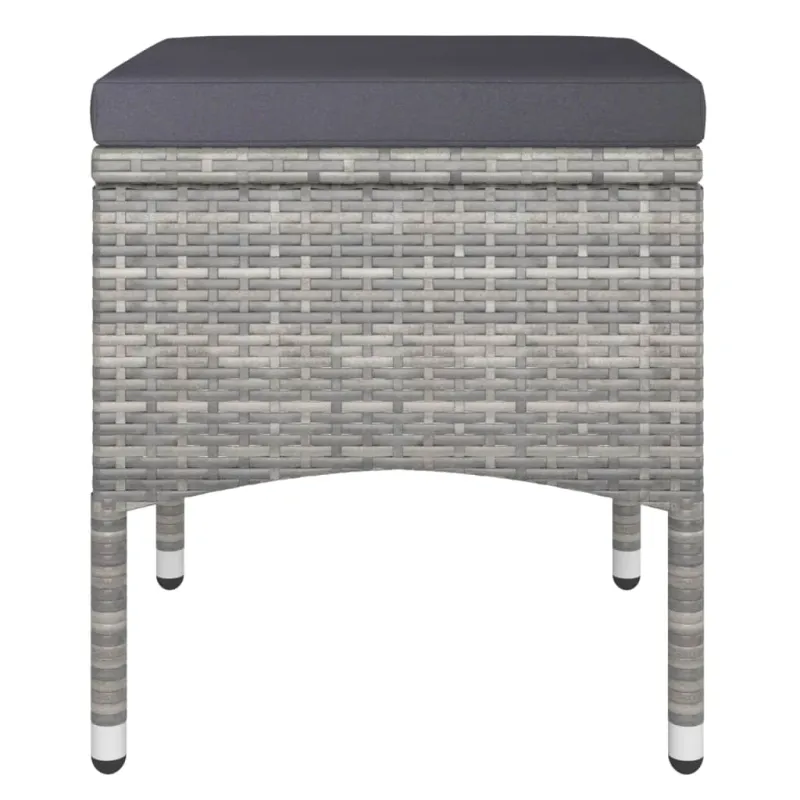 Bistro-Setti, 5-os osat, harmaa, polyrattani ja akasia