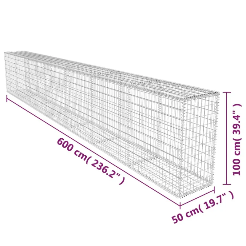 Gabiono siena su dang., 600x50x100cm, galvanizuotas plienas