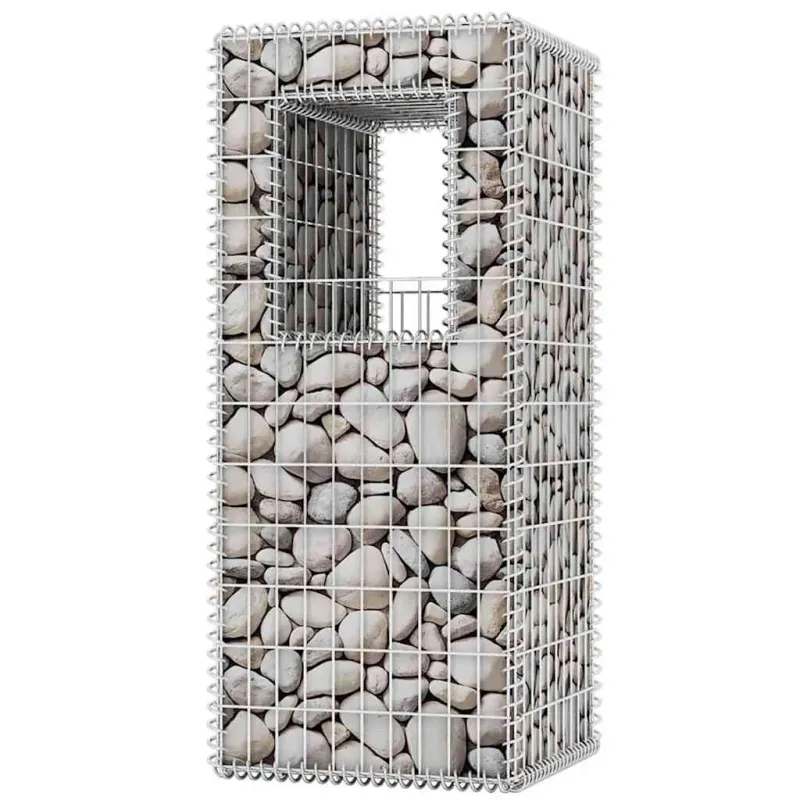 Gabionai, kolonos/vazonai, 2 vnt., plienas, 50x50x120 cm