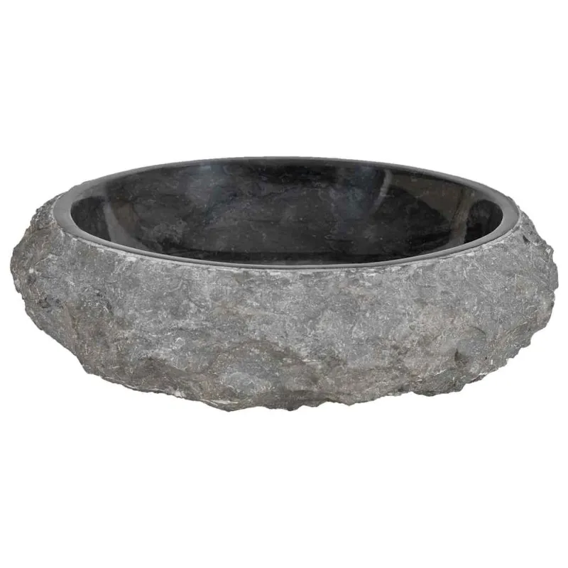 Kriauklė, juoda, 45x12cm, marmuras
