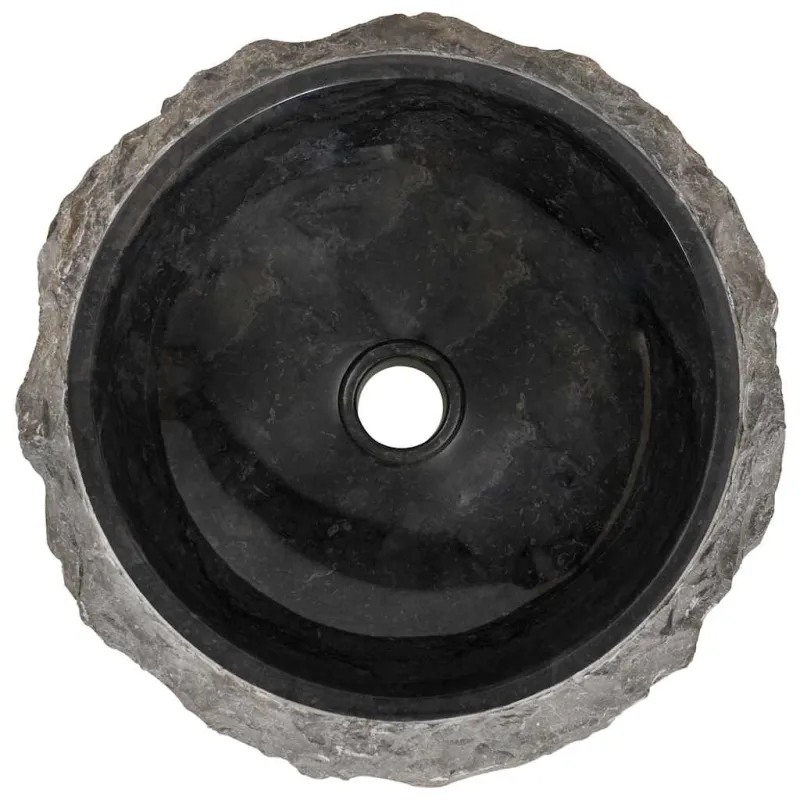 Kriauklė, juoda, 45x12cm, marmuras