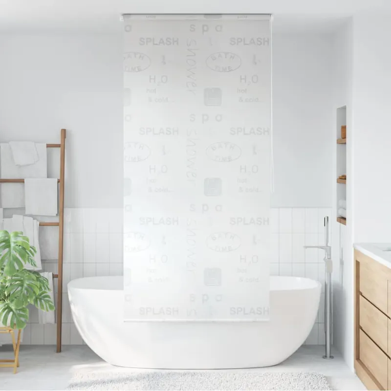 Dušo roletas, 120x240 cm, su užrašais