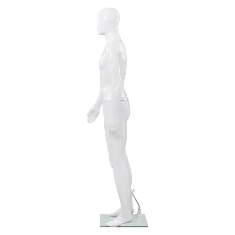 Vyriškas manekenas, stiklo pagr., blizgus baltas, 185cm