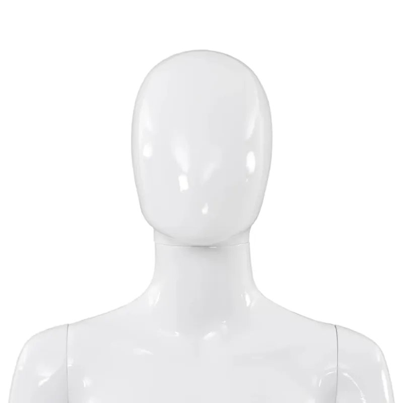Moteriškas manekenas, stiklo pagrindas, blizgus, baltas, 175cm
