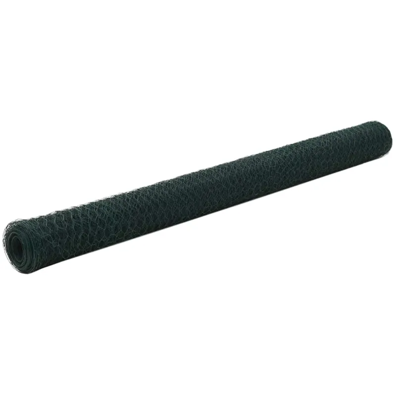 Vielinis tinklas viščiukams su PVC danga, žalias, 25x1,5m