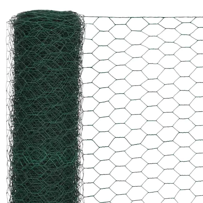 Vielinis tinklas viščiukams su PVC danga, žalias, 25x1,5m