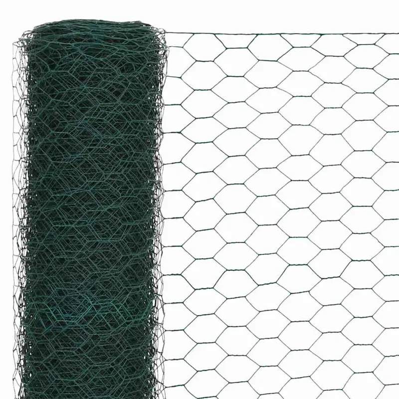 Vielinis tinklas viščiukams su PVC danga, žalias, 25x1,5m