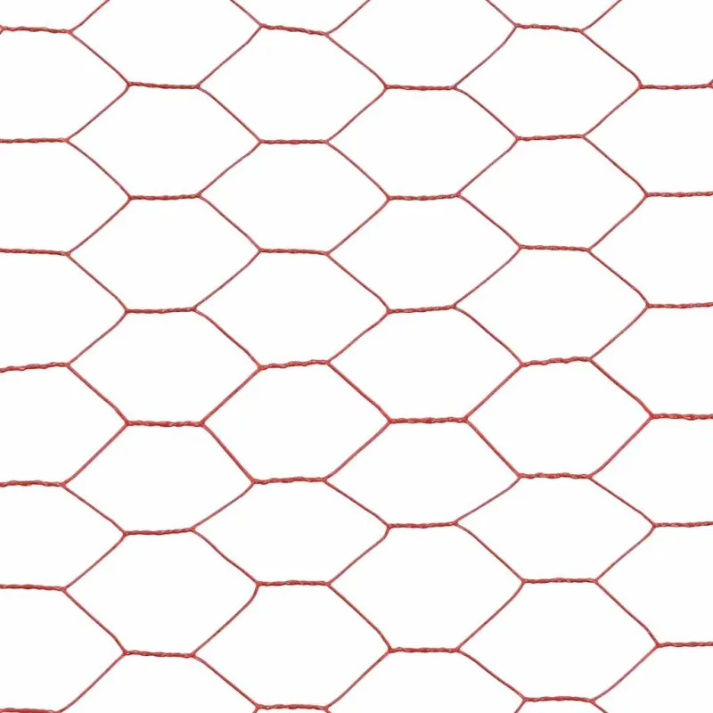 Vielos tinklas su PVC danga, raudonas, 25x1m