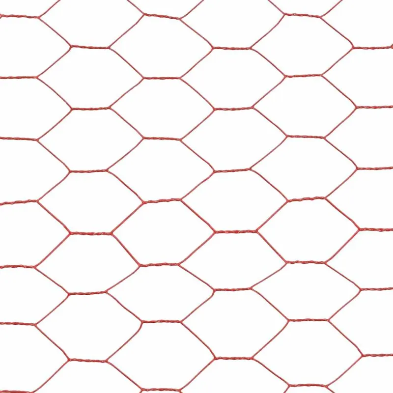 Vielos tinklas su PVC danga, raudonas, 25x1m