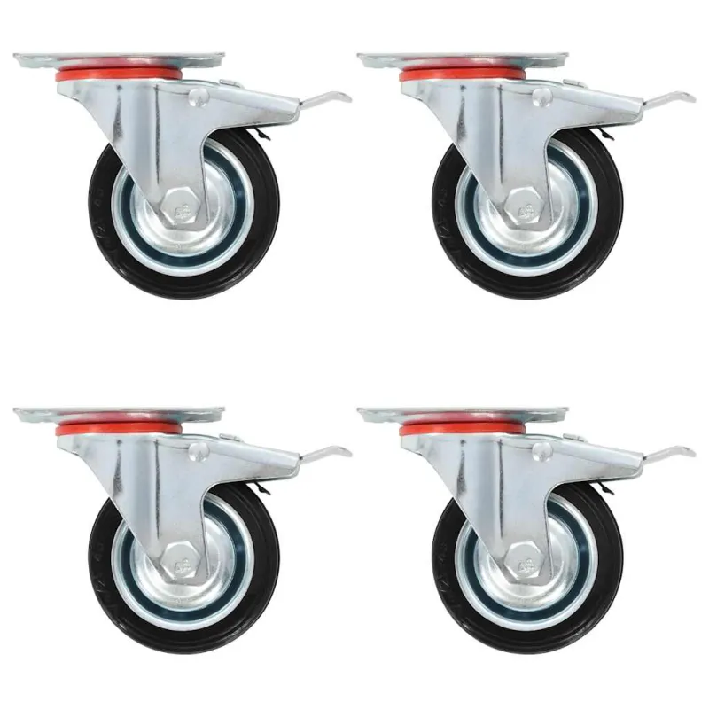 Pasukami ratukai su dvigubais stabdžiais, 4 vnt., 75 mm