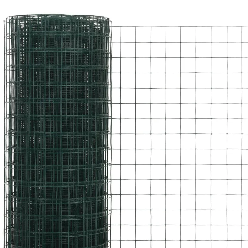 Vielos tinklas su PVC danga, žalias, 10x1,5m
