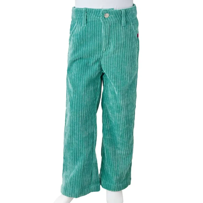 Vaikiškos kelnės, mėtinės žalios spalvos, velvetas, 116 dydžio