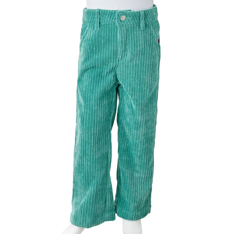 Vaikiškos kelnės, mėtinės žalios spalvos, velvetas, 128 dydžio
