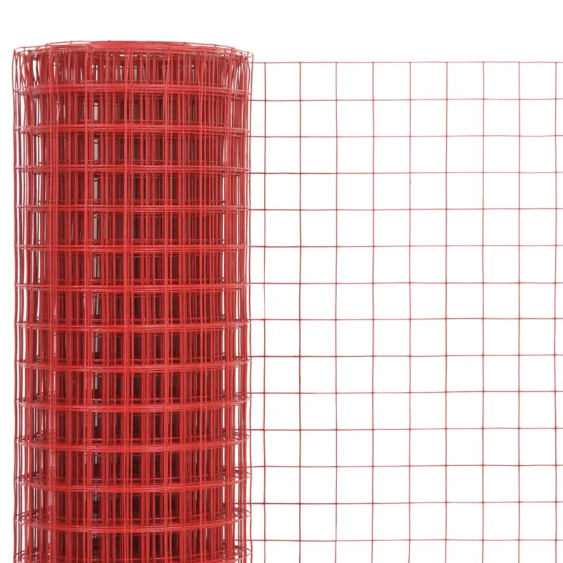 Vielos tinklas su PVC danga, raudonas, 10x1,5m