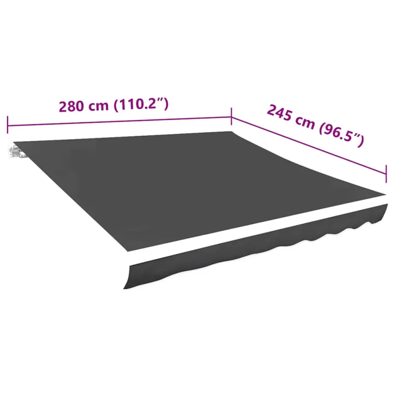 Markizės uždangalas, antracito spalvos, 3x2,5m