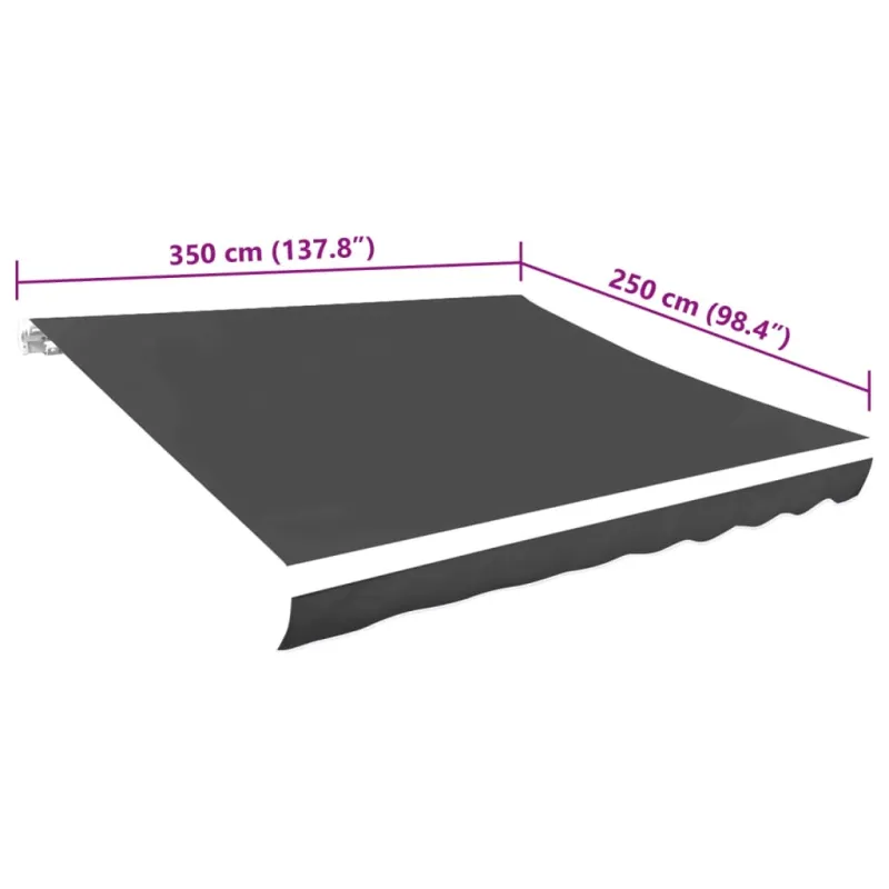 Markizės uždangalas, antracito spalvos, 3,5x2,5m