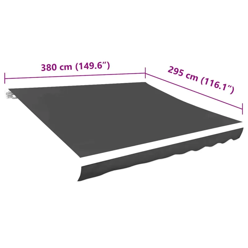 Markizės uždangalas, antracito spalvos, 4x3 m