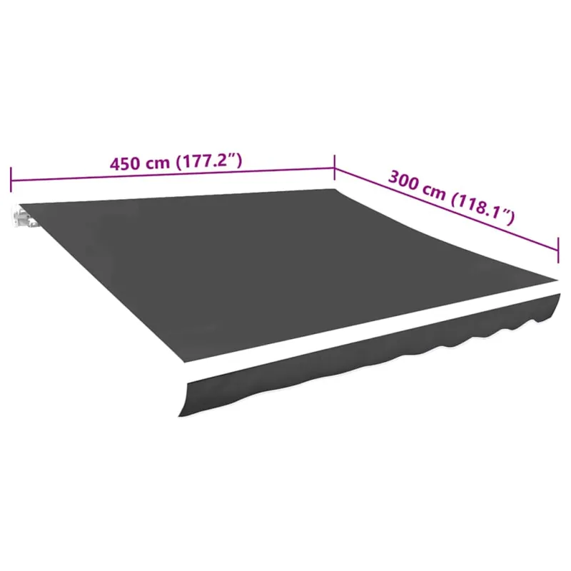 Markizės uždangalas, antracito spalvos, 4,5x3m