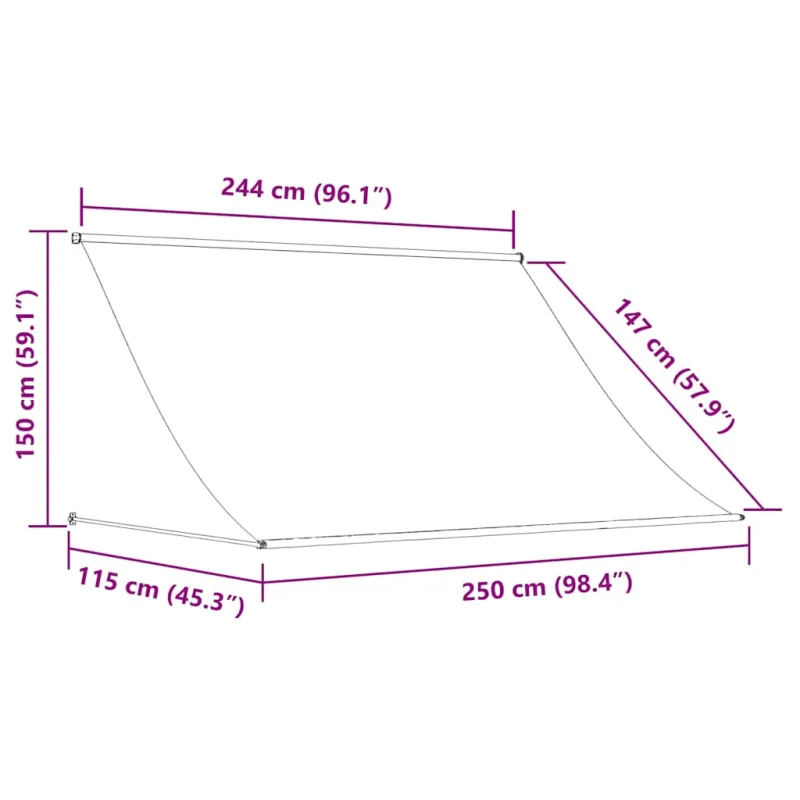 Ištraukiama markizė, geltonos ir baltos spalvos, 250x150 cm