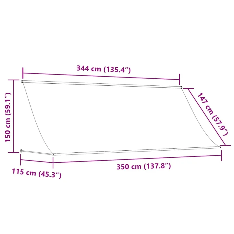 Ištraukiama markizė, antracito spalvos, 350x150 cm