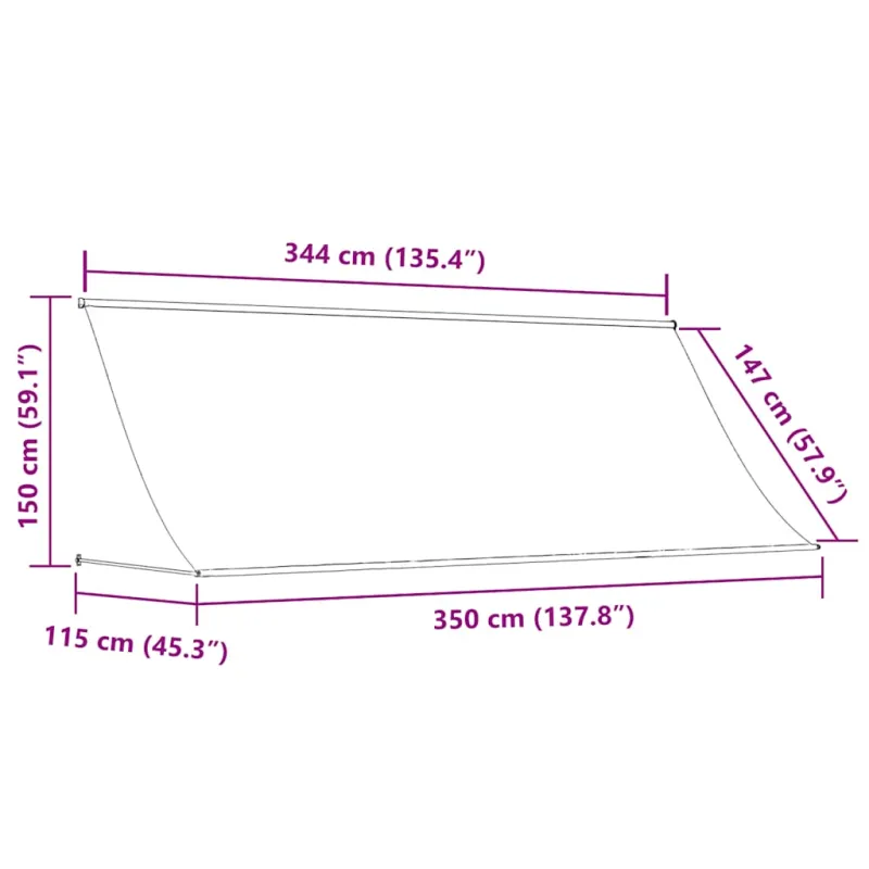 Ištraukiama markizė, kreminės spalvos, 350x150 cm