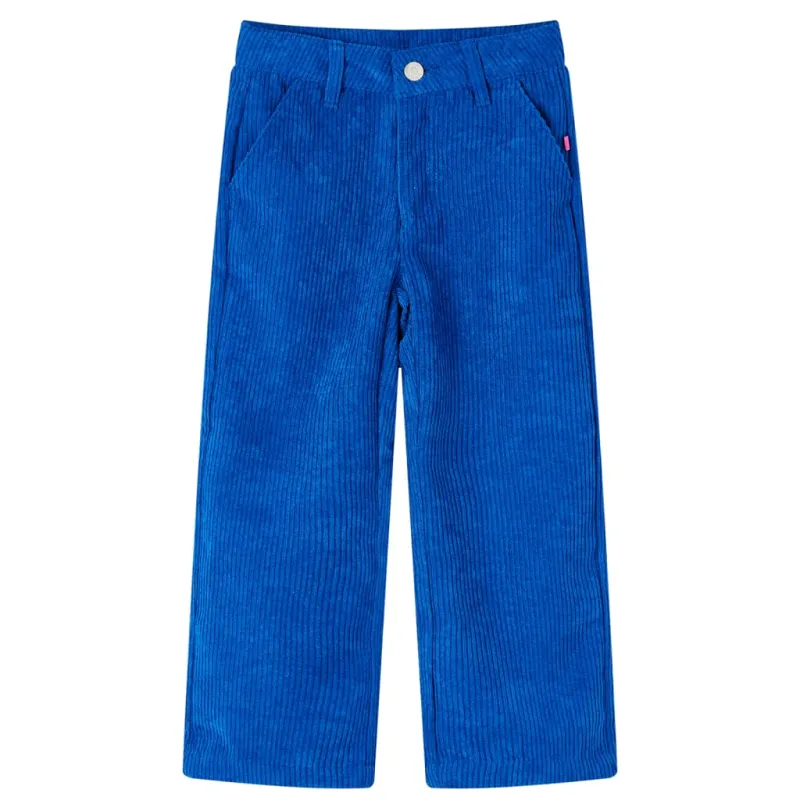 Vaikiškos kelnės, kobalto mėlynos spalvos, velvetas, 128 dydžio