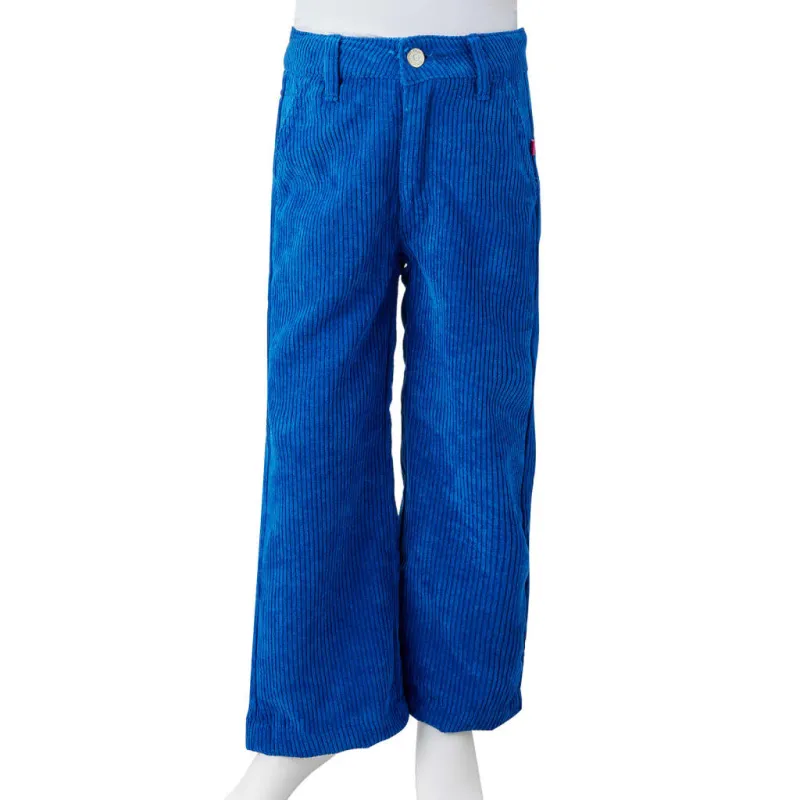 Vaikiškos kelnės, kobalto mėlynos spalvos, velvetas, 128 dydžio