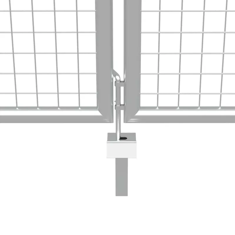 Sodo vartai, cinkuotas plienas, 400x100 cm, sidabriniai