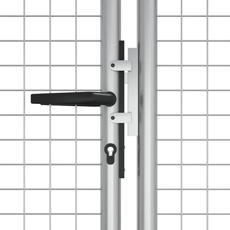 Sodo vartai, cinkuotas plienas, 400x125 cm, sidabriniai
