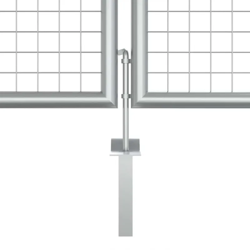 Sodo vartai, cinkuotas plienas, 400x125 cm, sidabriniai