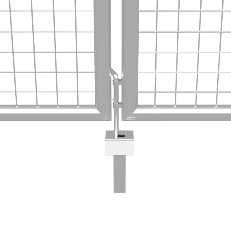 Sodo vartai, cinkuotas plienas, 400x150 cm, sidabriniai