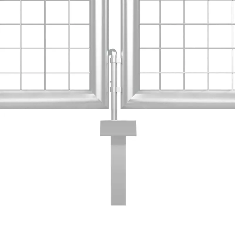 Sodo vartai, plieniniai, 350x75 cm, sidabriniai