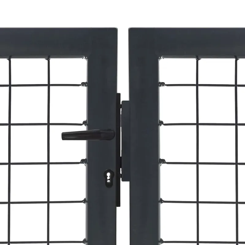 Sodo vartai su stulpais, plieniniai, 350x120 cm, antracito spalvos