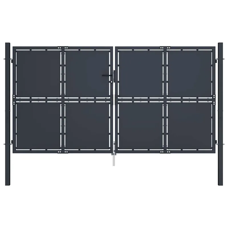 Sodo vartai, plieniniai, 300x125 cm, antracito spalvos