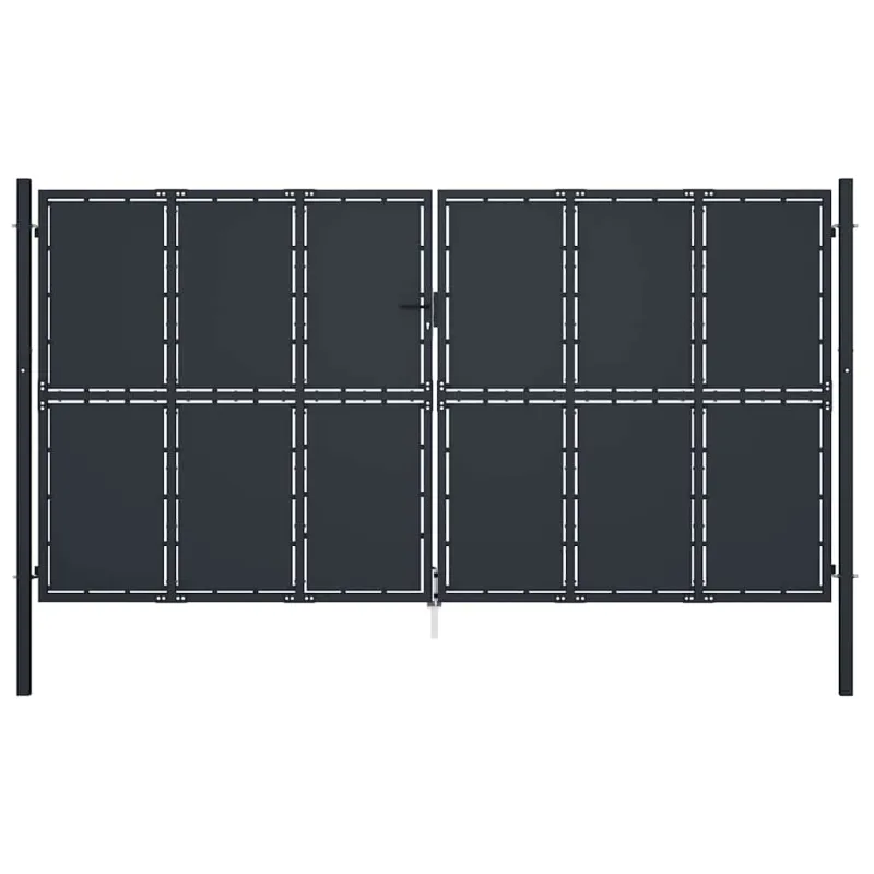 Sodo vartai, plieniniai, 400x175 cm, antracito spalvos