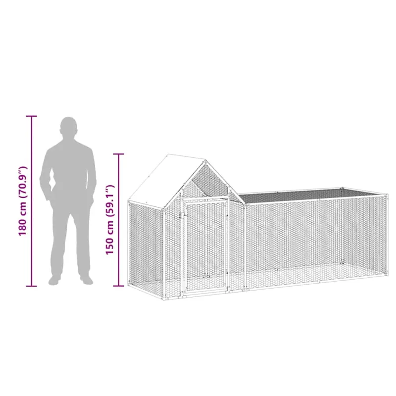 Voljeras viščiukams, 3x1x1,5m, galvanizuotas plienas