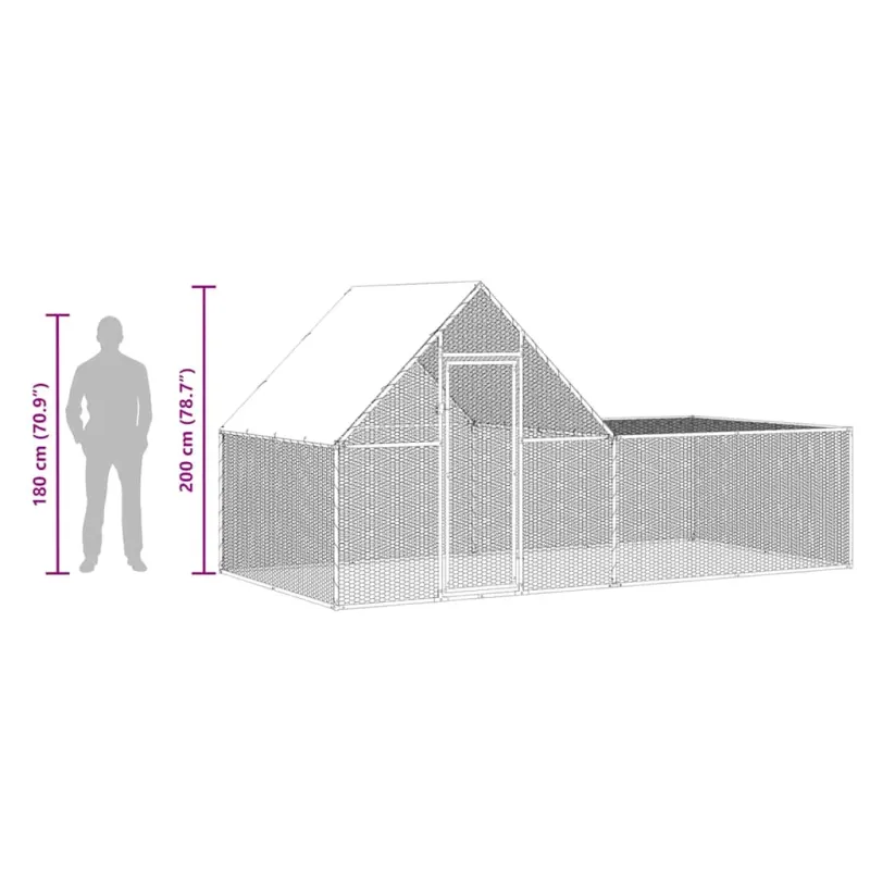 Voljeras viščiukams, 4x2x2m, galvanizuotas plienas