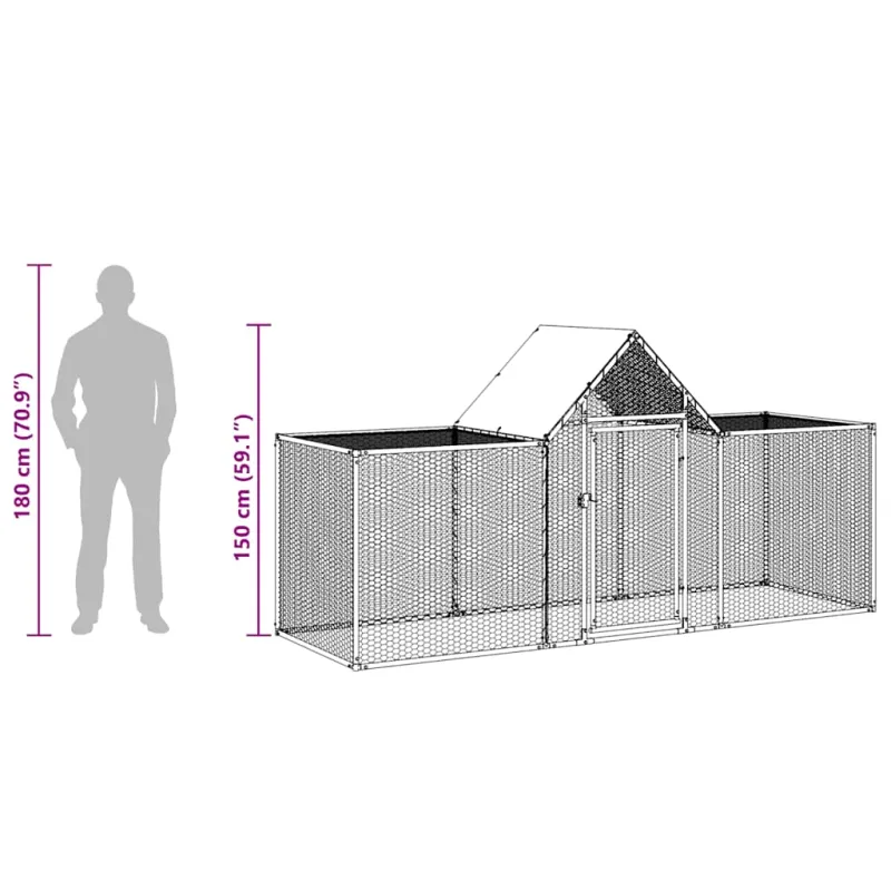 Voljeras viščiukams, 3x1x1,5m, galvanizuotas plienas