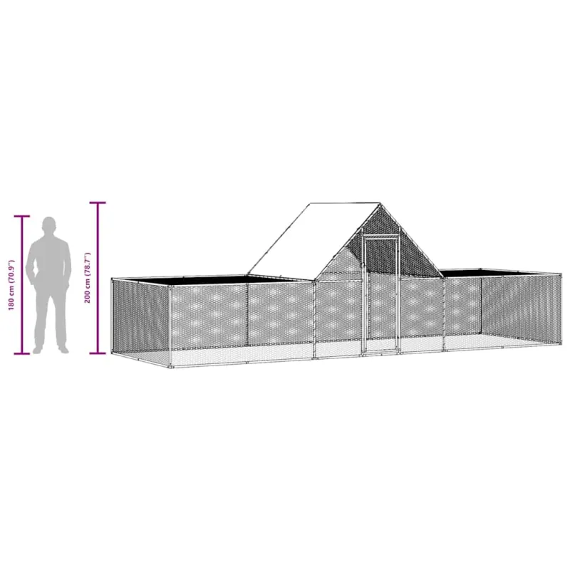 Voljeras viščiukams, 6x2x2m, galvanizuotas plienas