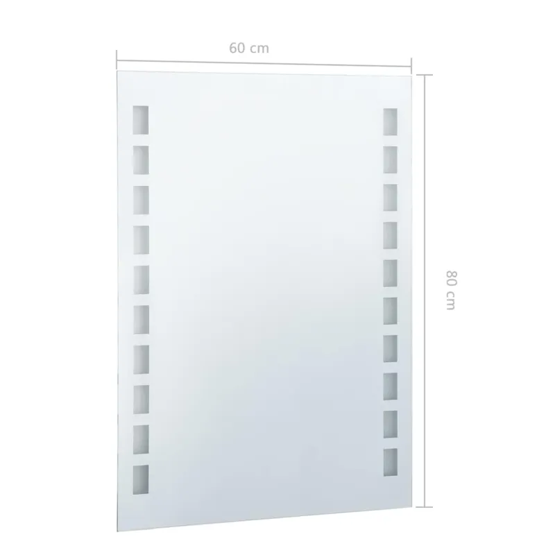 Sieninis vonios kambario veidrodis su LED, 60x80cm