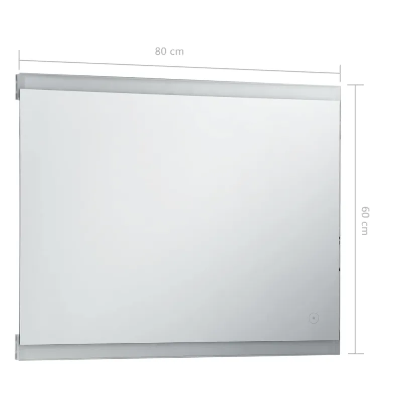 Sieninis vonios kambario veidrodis su LED ir jutikliu, 80x60cm
