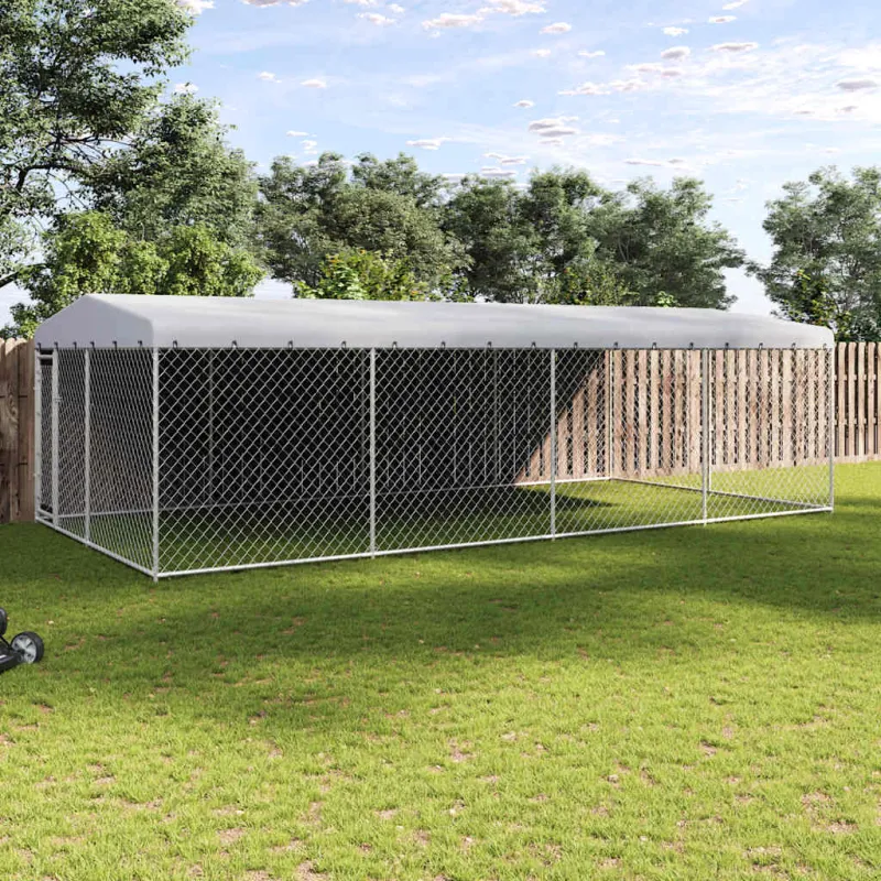 Lauko voljeras šunims su stogu, 7,6x3,8x2,3m