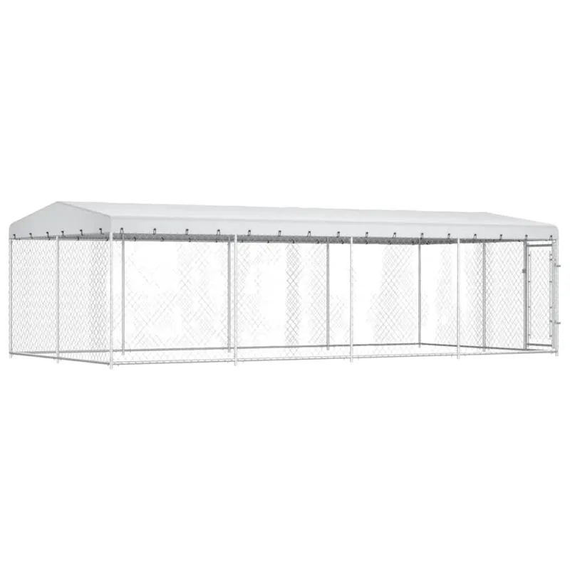 Lauko voljeras šunims su stogu, 7,6x3,8x2,3m