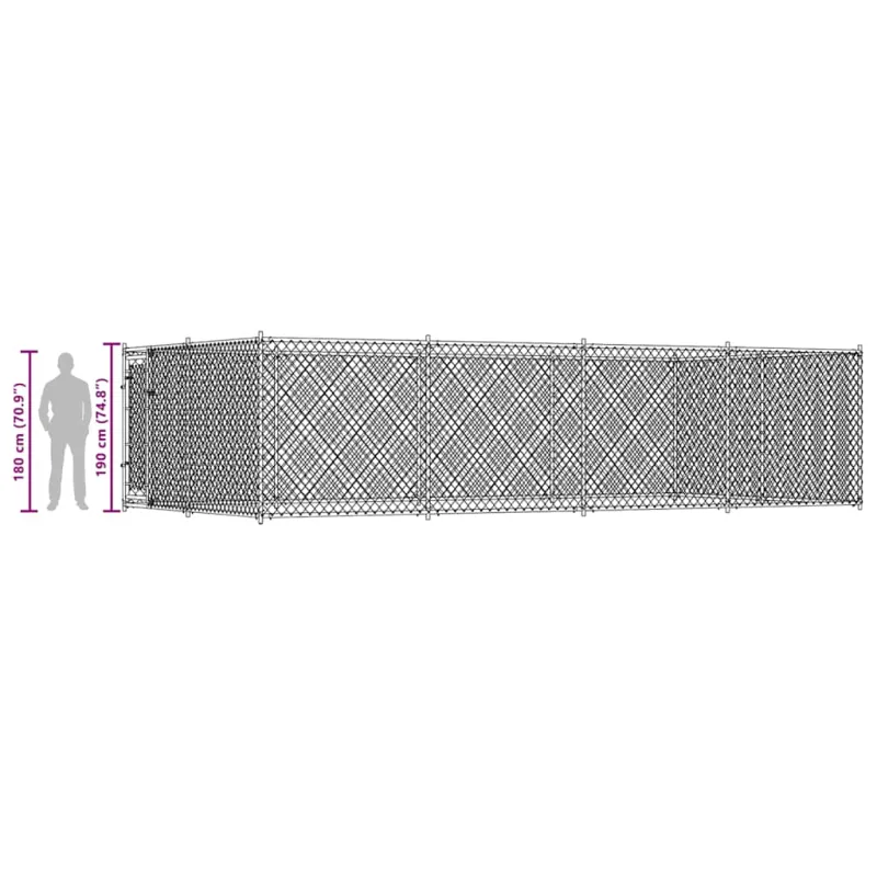 Lauko voljeras šunims, 7,6x3,8x1,9m