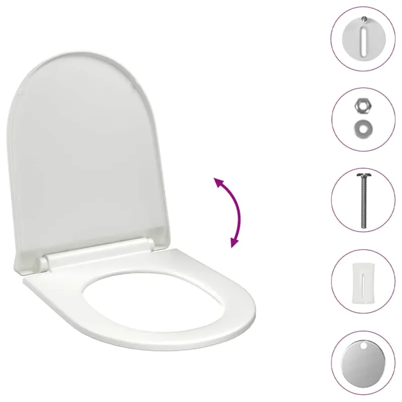Klozeto sėdynė su Soft-close mechanizmu, balta