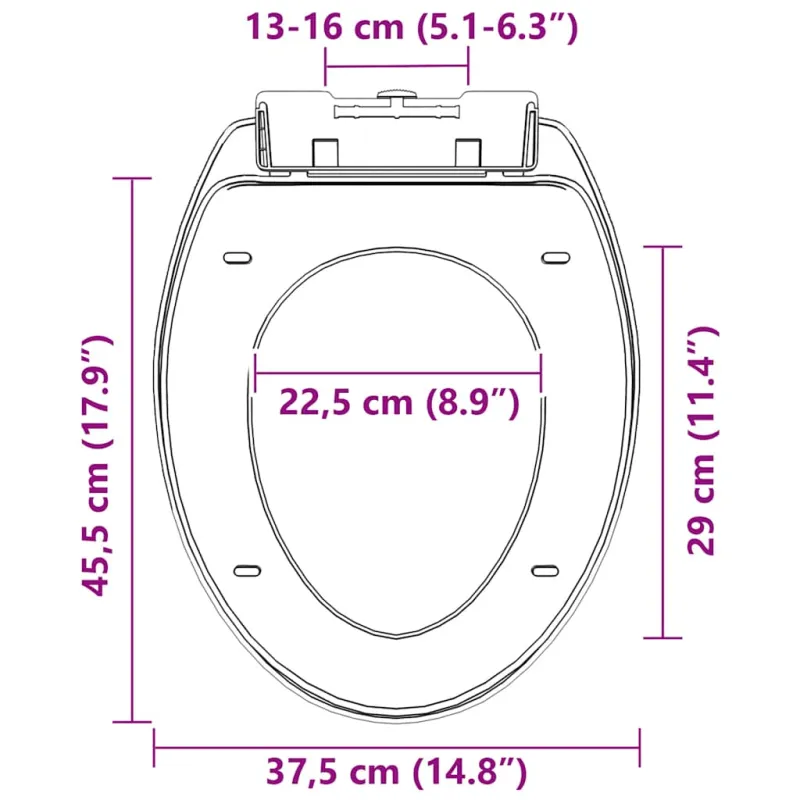 Klozeto sėdynė su Soft-close mechanizmu, juoda